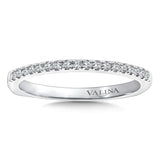 True fit matching diamond wedding band and a beautiful reminder of that special day for years to come.