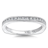 True fit matching diamond wedding band and a beautiful reminder of that special day for years to come.