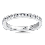 True fit matching diamond wedding band and a beautiful reminder of that special day for years to come.