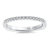 True fit matching diamond wedding band and a beautiful reminder of that special day for years to come.