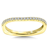 True fit matching diamond wedding band and a beautiful reminder of that special day for years to come.