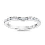 Curved Milgrain-Beaded Diamond Wedding Band