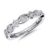 Decorative Milgraine Stackable Diamond Wedding Band