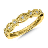 Decorative Milgraine Stackable Diamond Wedding Band