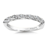 Straight Spiral Stackable Diamond Wedding Band