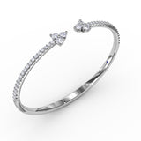 14Kt White Gold Diamond Fashion Bangles