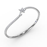 14Kt White Gold Diamond Fashion Bangles