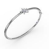 14Kt White Gold Diamond Fashion Bangles