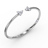 14Kt White Gold Diamond Fashion Bangles