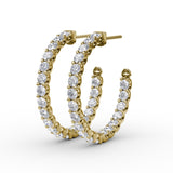 18Kt Yellow Gold Diamond Fashion Earrings