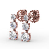 14Kt Rose Gold Diamond Fashion Earrings