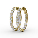 PavÃ© Diamond Hoop Earrings