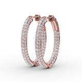 PavÃ© Diamond Hoop Earrings