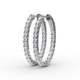 2ct Diamond Hoop Earrings