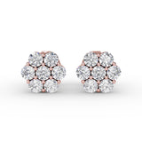 Floral Diamond Stud Earrings