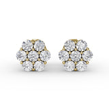 Floral Diamond Stud Earrings