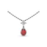 Ruby and Diamond Teardrop Necklace