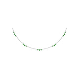 Five Stone Emerald and Diamond Station Necklace