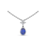 Sapphire and Diamond Teardrop Necklace