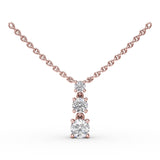 18Kt Rose Gold Diamond Fashion Necklaces