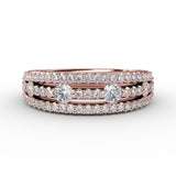 14Kt Rose Gold Diamond Fashion Bands