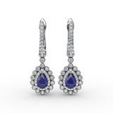 Pear-Shaped Sapphire and Diamond Earrings