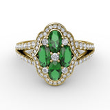 Make A Statement Emerald and Diamond Ring