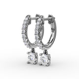 Oval Diamond Drop Earrings