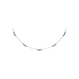 Five Stone Sapphire and Diamond Station Necklace