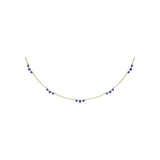 Five Stone Sapphire and Diamond Station Necklace