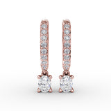 14Kt Rose Gold Diamond Fashion Earrings