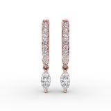 18Kt Rose Gold Diamond Fashion Earrings