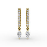 18Kt Yellow Gold Diamond Fashion Earrings