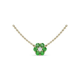 Floral Emerald and Diamond Necklace