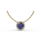 Classic Sapphire and Diamond Pendant Necklace