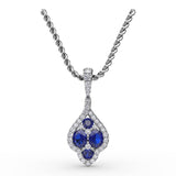 Precious Sapphire and Diamond Pendant