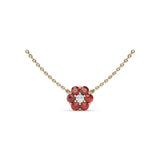 Floral Ruby and Diamond Necklace