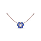 Floral Sapphire and Diamond Necklace