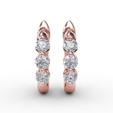 18Kt Rose Gold Diamond Fashion Earrings