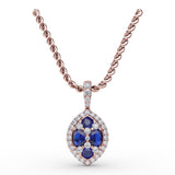 Marquise Sapphire and Diamond Pendant