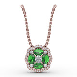 Love in Bloom Emerald and Diamond Pendant