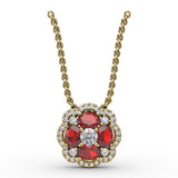 Love in Bloom Ruby and Diamond Pendant