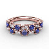 Marquise Sapphire and Diamond Ring