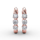 14Kt Rose Gold Diamond Fashion Earrings