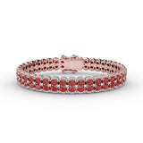 Double Oval Ruby and Diamond Bracelet