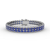 Double Oval Sapphire and Diamond Bracelet