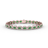 Striking Oval Emerald and Diamond Bracelet