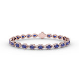 Pear-Shaped Diamond & Sapphire Bracelet