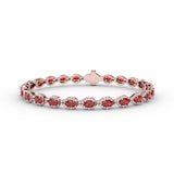 Pear-Shaped Diamond & Ruby Bracelet