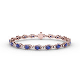 Pear-Shaped Sapphire and Diamond Bracelet